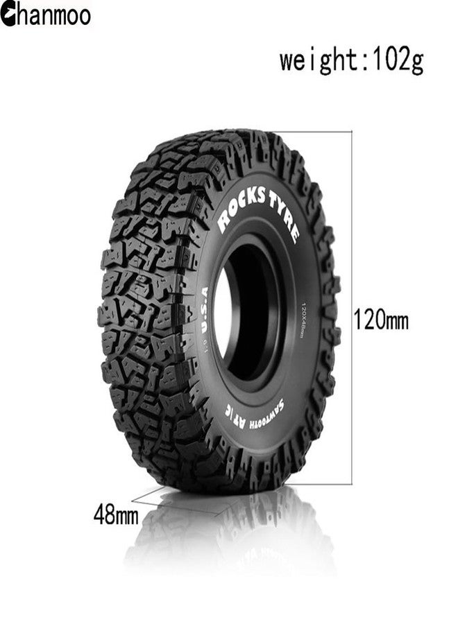 Chanmoo 1.9 RC Crawler Tires With Foam Insert Rubber Mud Tyres 120mm For 1/10 RC Crawler Car Axial SCX10 90046 AXI 03007 TRX4 Tamiya CC01 Redcat Gen8 RC4WD 1.9 inch Beadlock Wheel Rims 4PCS - Image 2